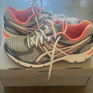 ASICS Women's Athletic Shoes - Gray and Orange